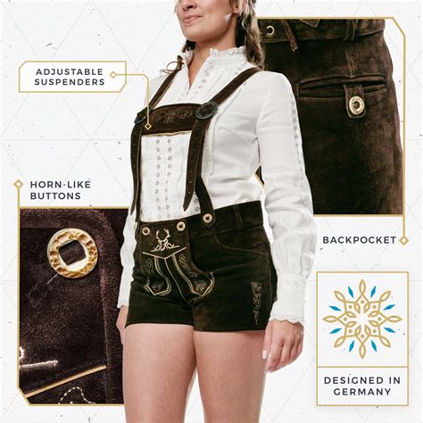 Lederhosen Women Hot Pants Chocolate Us 10 Bavaria Trachten Bavaria