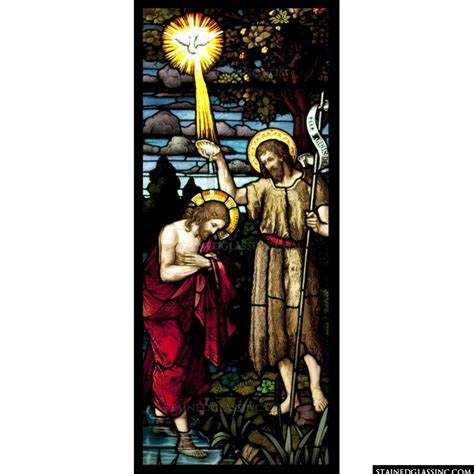 The Baptism Of Jesus Religious Stained Glass Window