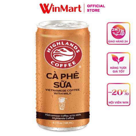 Siêu Thị Winmart Cà Phê Sữa Highland Lon 185ml Lazadavn