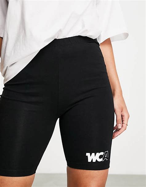 Asos Weekend Collective Cotton Elastane Legging Short With Logo Asos