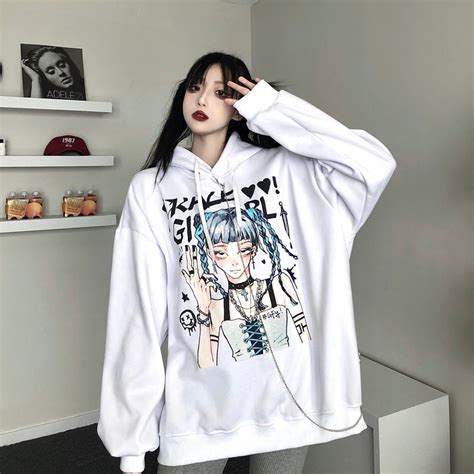 2021 Autumn Fashion Womens Hoodie Hip Hop Loose Pullover Harajuku