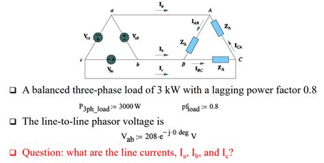 Solved A Balanced Three Phase Load Of 3 KW With A Lagging Chegg