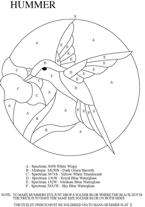 Stained Glass Hummingbird Window Panel And Free Pattern Stained Glass