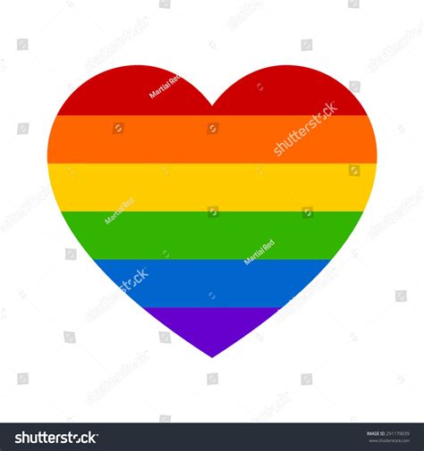 Gay Marriage Rainbow Heart Love Flat Stock Vector Royalty Free