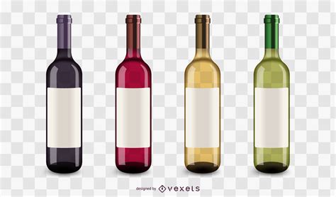 Wine Bottles Icons Set Vector Download