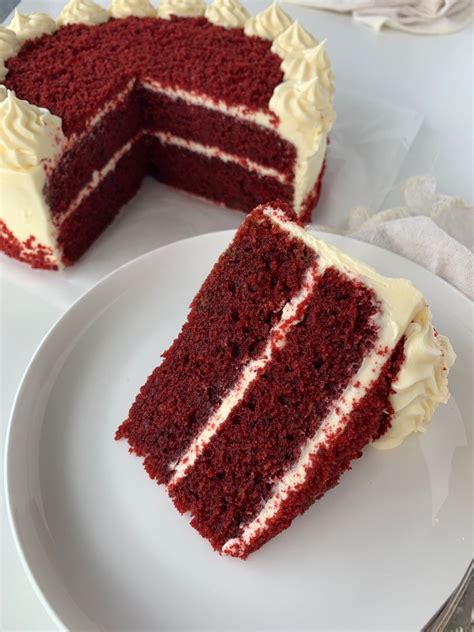 Red Velvet Cake With Cream Cheese Frosting Receta Tortas Recetas