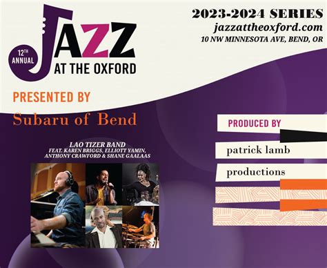 Lao Tizer Band At Jazz At The Oxford Bend Magazine