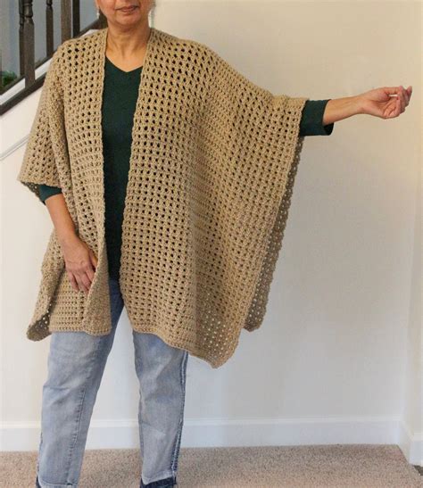 Simple Easy Ruana Pattern Crochet Ruana Pattern Shawl Etsy