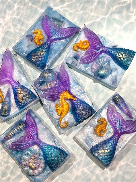 Mermaid Soap Bars Handmade Mermaid Tails Under The Sea Etsy