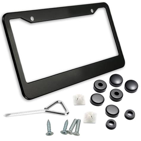 Zone Tech Matte Aluminum License Plate Cover Frame - Classic Black ...