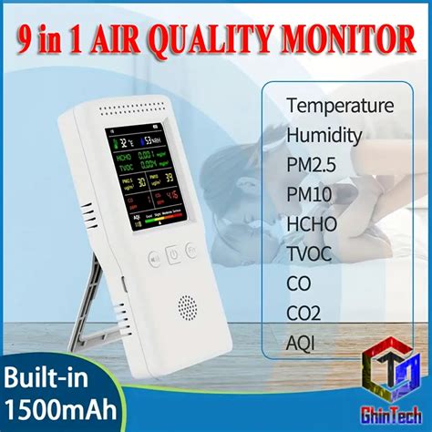 Jual 9 In 1 Air Quality Detector LCD Display Monitor Kualitas Udara