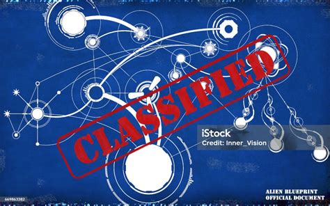 Alien Blueprint Classified Document Stock Illustration Download Image