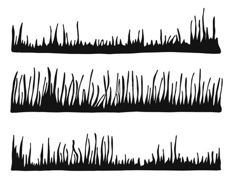 Silhueta Ajustada Do Vetor Do Gramado Da Grama Isolada Ilustra O Do
