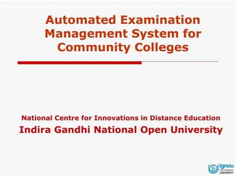 Ppt Automated Examination Management System For Community Colleges