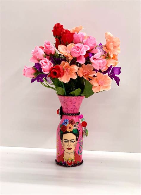 Frida Decor Frida Kahlo Glass Vase Frida Kahlo Party | Etsy