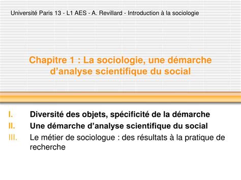 Ppt Chapitre La Sociologie Une D Marche Danalyse Scientifique