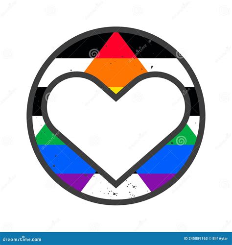 Bandera De Lgbtq De Aliado Recto Mes De Orgullo Stock De Ilustración