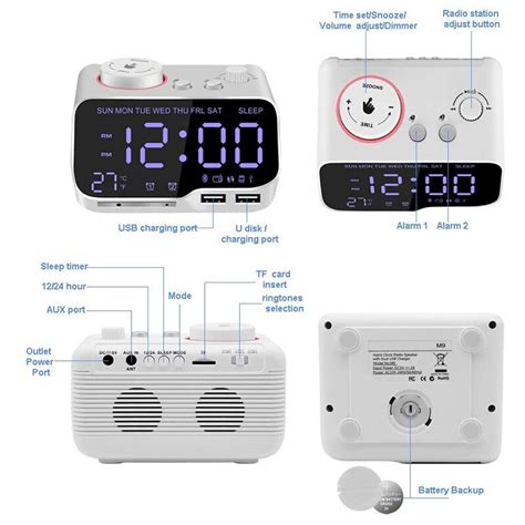 Rádio despertador digital alto falante bluetooth Grandado