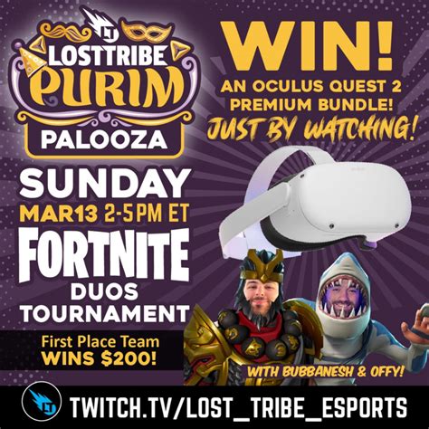 Fortnite Duos Purim Battle Oculus Giveaway Lost Tribe