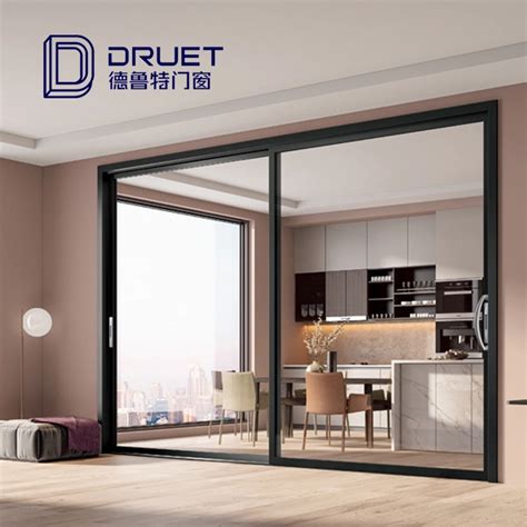 Sliding Door Thermal Break Double Safety Glazing Aluminum Sliding Doors