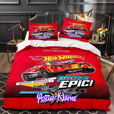 Hot Wheels Cosplay Personalized Name Bedding Set Duvet Covers Bed
