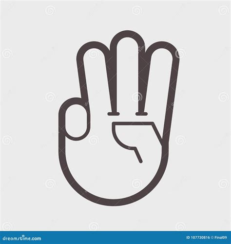 Gesture with Three Fingers Up Stock Vector - Illustration of anger