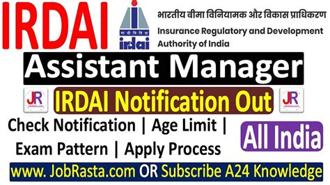 IRDAI Assistant Manager Recruitment 2024 Notification At Irdai Gov In