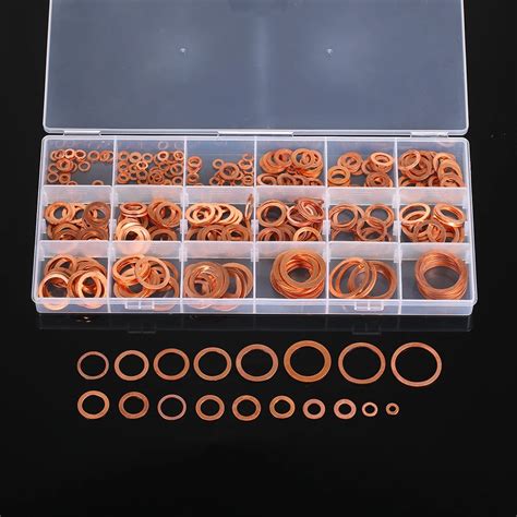 395pcs 18 Sizes Copper Washers Set M4 M26 Solid Copper Washer Gasket