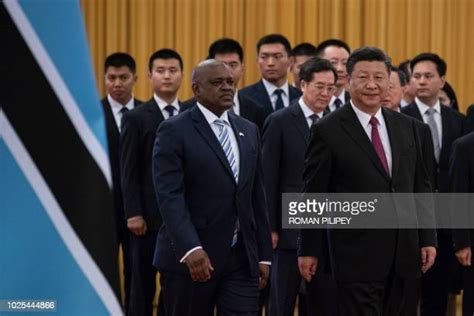 President Of Botswana Mokgweetsi Masisi In China Photos And Premium