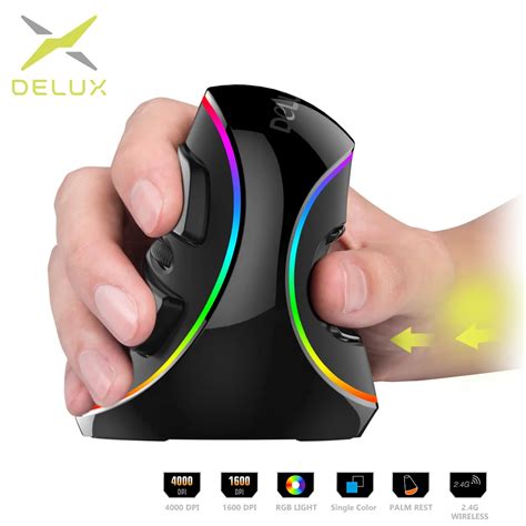 Delux M Plus Mouse Ergon Mico Vertical Para Jogos Es Dpi