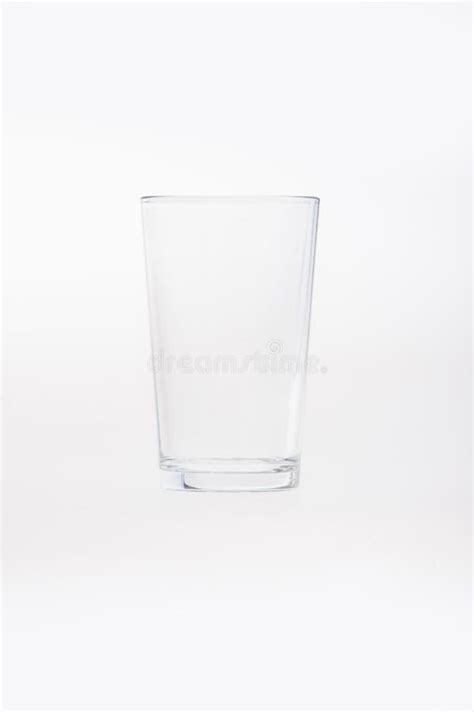 Empty Clean Drinking Glass Cup Transparent Glass Isolated On White