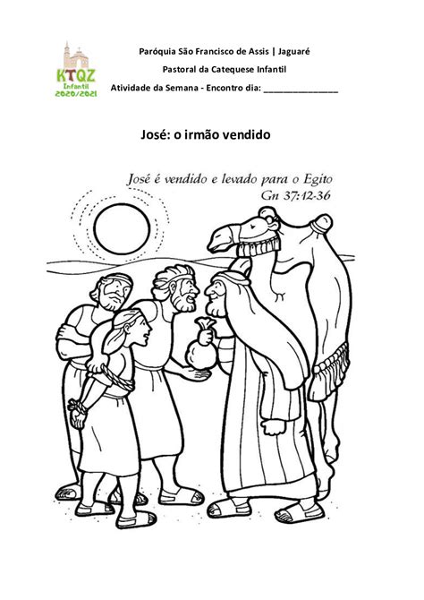 Atividades Sobre José E Seus Irmãos - Atividades De Jose E Seus Irmaos Artes Da Catis: Contando A História