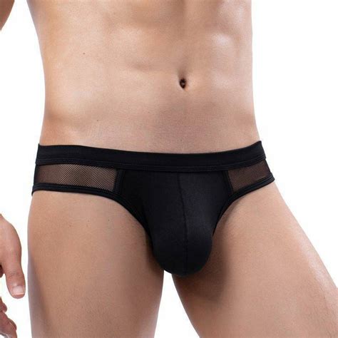 Men S Sexy Mesh Transparent Briefs Low Waist Pouch Underwear Lingerie Underpants EBay