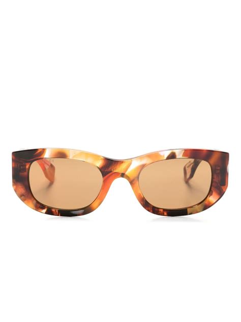 Gucci Eyewear Gg S Zonnebril Met Rechthoekig Montuur Farfetch