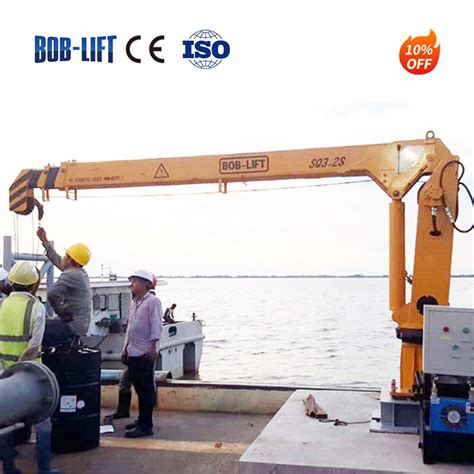 Bob Lift Hydraulic Mini Marine Telescopic Crane Ship Cranes 3 2 Ton