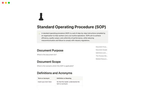 Standard Operating Procedure Sop Guide Examples Nbkomputer