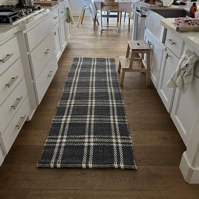 X Cottonwood Plaid Wool Cotton Area Rug Cream Tan Threshold