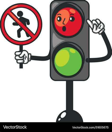 Pedestrian Traffic Light Caution Royalty Free Vector Image