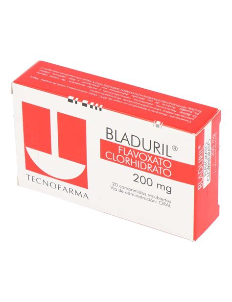 BLADURIL FLAVOXATO 200 MG 20 COMPRIMIDOS RECUBIERTOS LAB TECNOFARMA