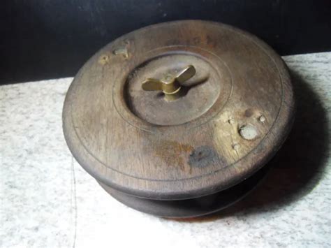 Ancien Moulinet De P Che En Laiton Et Bois Vintage Wooden Fishing Reel