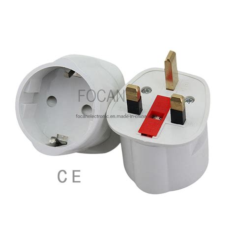 Schuko Style Socket Eu Europe European Pin To Uk Pin Travel Adapter