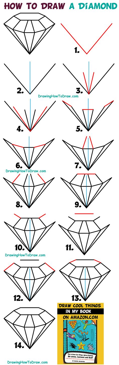 Steps To Draw A Diamond | Images and Photos finder