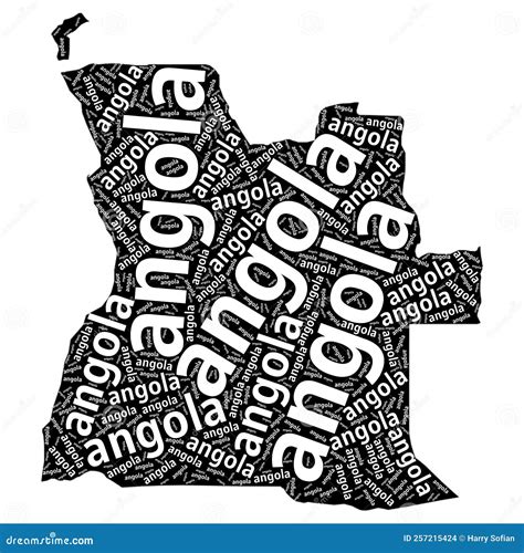 Angola Map with Country Name. Isolated White Background Stock