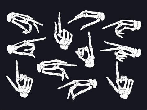 Premium Vector Vector Illustration Of Skeleton Hand Gestures In