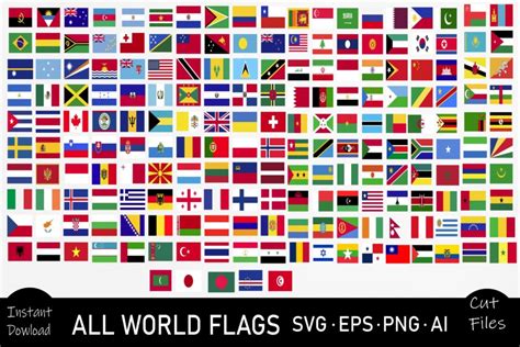 All World Flags SVG, EPS, AI, PNG Sublimation - Crella