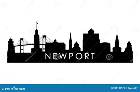 Newport Skyline Silhouette. Stock Vector - Illustration of building, city: 231132171