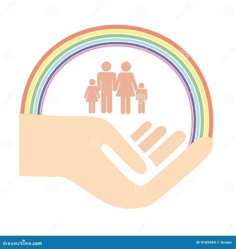 Main De Famille Protection Illustration Stock Illustration Du