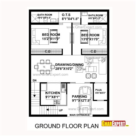 House Plan For Feet By Feet Plot This Is Just A Basic Over View