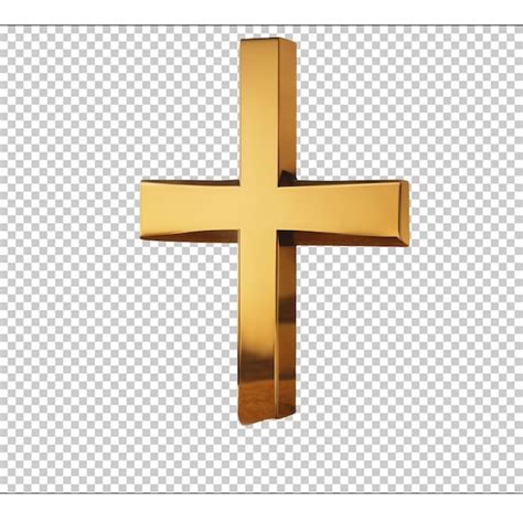 Premium Psd Golden Color Of Stylish Christians Cross Sign