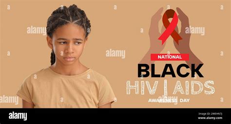 Awareness Banner For National Black HIV AIDS Awareness Day With Sad